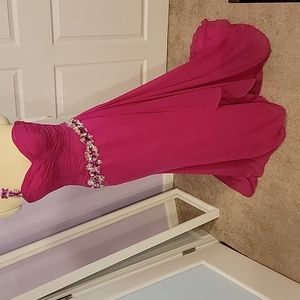 Pink One Shoulder Prom/Evening Dress Size 4